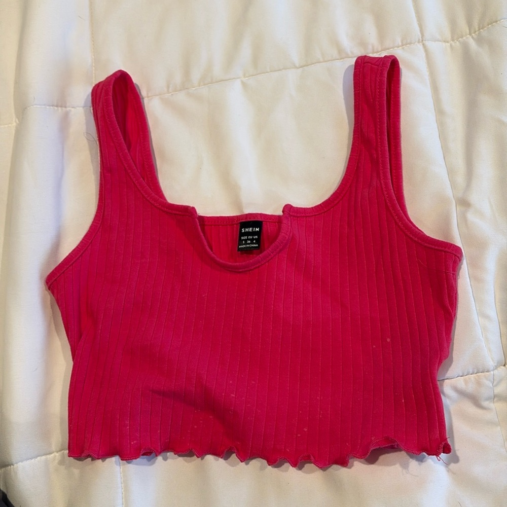 Cropped Tank Top (Pink)